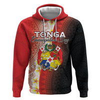 Personalised Tonga Emancipation Day Zip Hoodie Tongan Ngatu Pattern With Plumeria