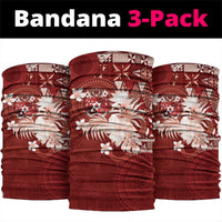 Tonga Ngatu Motifs Neck Gaiter With Coat Of Arms Red