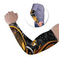 Personalised Papua New Guinea Arm Sleeves Happy Independence Day LT05 Set of 2 Black - Polynesian Pride