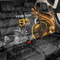 Personalised Papua New Guinea Back Car Seat Cover Happy 50th Independence Anniversary - Polynesian Pride