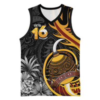 Personalised Papua New Guinea Basketball Jersey Happy Independence Day LT05 Unisex Black - Polynesian Pride