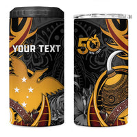 Personalised Papua New Guinea 4 in 1 Can Cooler Tumbler Happy 50th Independence Anniversary - Polynesian Pride