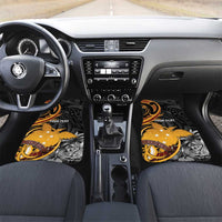Personalised Papua New Guinea Car Mats Happy Independence Day LT05 Set 2pcs - Front Black - Polynesian Pride