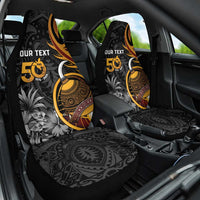 Personalised Papua New Guinea Car Seat Cover Happy Independence Day LT05 One Size Black - Polynesian Pride