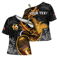 Personalised Papua New Guinea Cross Shoulder Shirt Happy Independence Day LT05 - Polynesian Pride