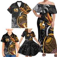 Personalised Papua New Guinea Family Matching Off Shoulder Maxi Dress and Hawaiian Shirt Happy Independence Day LT05 - Polynesian Pride