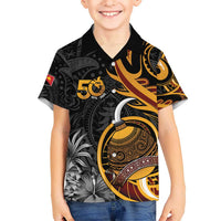 Personalised Papua New Guinea Kid Hawaiian Shirt Happy Independence Day LT05 Kid Black - Polynesian Pride