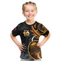 Personalised Papua New Guinea Kid T Shirt Happy Independence Day LT05 Black - Polynesian Pride