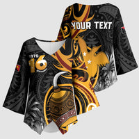 Personalised Papua New Guinea Kimono Sleeve Blouse Happy Independence Day LT05 - Polynesian Pride