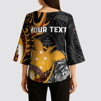 Personalised Papua New Guinea Kimono Sleeve Blouse Happy Independence Day LT05 - Polynesian Pride