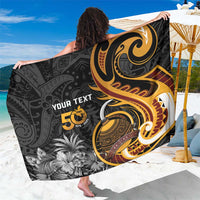 Personalised Papua New Guinea Sarong Happy Independence Day LT05 One Size 44 x 66 inches Black - Polynesian Pride