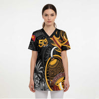 Personalised Papua New Guinea Scrub Top Happy Independence Day LT05 - Polynesian Pride