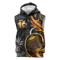 Personalised Papua New Guinea Sleeveless Hoodie Happy Independence Day LT05 Black - Polynesian Pride