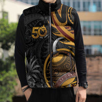 Papua New Guinea Sleeveless Puffer Jacket Happy 50th Independence Anniversary - Polynesian Pride