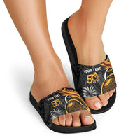 Personalised Papua New Guinea Slide Sandals Happy Independence Day LT05 - Polynesian Pride