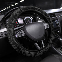 Papua New Guinea Steering Wheel Cover Happy Independence Day LT05 Universal Fit Black - Polynesian Pride