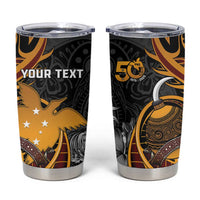 Personalised Papua New Guinea Tumbler Cup Happy Independence Day LT05 Black - Polynesian Pride