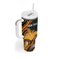 Personalised Papua New Guinea Tumbler With Handle Happy 50th Independence Anniversary - Polynesian Pride