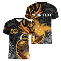 Personalised Papua New Guinea Women V-Neck T-Shirt Happy Independence Day LT05 - Polynesian Pride
