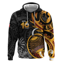 Personalised Papua New Guinea Zip Hoodie Happy Independence Day LT05 Pullover Hoodie Black - Polynesian Pride