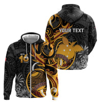 Personalised Papua New Guinea Zip Hoodie Happy Independence Day LT05 - Polynesian Pride