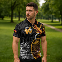 Personalised Papua New Guinea Zipper Polo Shirt Happy Independence Day LT05 - Polynesian Pride