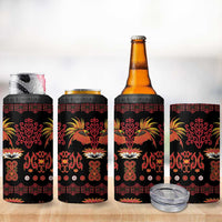 Papua Batik Motif 4 in 1 Can Cooler Tumbler Papua Spirit Black Version - Polynesian Pride