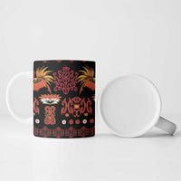 Papua Batik Motif Ceramic Mug Papua Spirit Black Version LT05 - Polynesian Pride