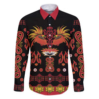 Papua Batik Motif Family Matching Summer Maxi Dress and Hawaiian Shirt Papua Spirit Black Version - Polynesian Pride