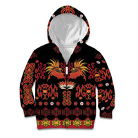 Papua Batik Motif Kid Hoodie Papua Spirit Black Version LT05 Zip Hoodie Black - Polynesian Pride