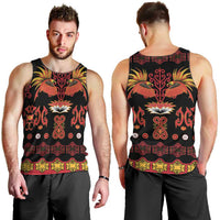 Papua Batik Motif Men Tank Top Papua Spirit Black Version - Polynesian Pride