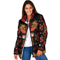 Papua Batik Motif Padded Jacket Papua Spirit Black Version - Polynesian Pride