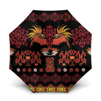 Papua Batik Motif Umbrella Papua Spirit Black Version LT05 One Size Folded 11.42 inch Opened Diameter 37.4 inch Black - Polynesian Pride