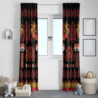 Papua Batik Motif Window Curtain Papua Spirit Black Version - Polynesian Pride