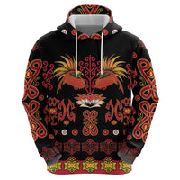 Papua Batik Motif Zip Hoodie Papua Spirit Black Version - Polynesian Pride