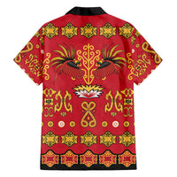 Papua Batik Motif Family Matching Long Sleeve Bodycon Dress and Hawaiian Shirt Papua Spirit Red Version - Polynesian Pride