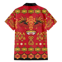 Papua Batik Motif Family Matching Mermaid Dress and Hawaiian Shirt Papua Spirit Red Version - Polynesian Pride