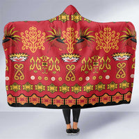 Papua Batik Motif Hooded Blanket Papua Spirit Red Version LT05 One Size Red - Polynesian Pride