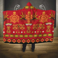 Papua Batik Motif Hooded Blanket Papua Spirit Red Version LT05 - Polynesian Pride