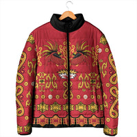 Papua Batik Motif Padded Jacket Papua Spirit Red Version - Polynesian Pride