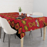 Papua Batik Motif Tablecloth Papua Spirit Red Version - Polynesian Pride