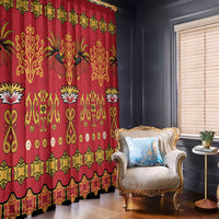 Papua Batik Motif Window Curtain Papua Spirit Red Version - Polynesian Pride