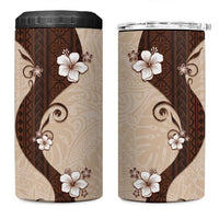 Polynesia Hibiscus 4 in 1 Can Cooler Tumbler Cameo Curve Motif - Polynesian Pride