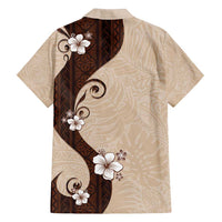 Polynesia Hibiscus Family Matching Summer Maxi Dress and Hawaiian Shirt Cameo Curve Motif - Polynesian Pride