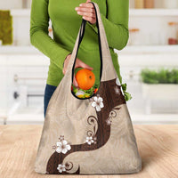 Polynesia Hibiscus Grocery Bag Cameo Curve Motif - Polynesian Pride