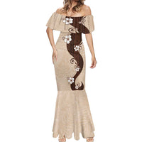 Polynesia Hibiscus Mermaid Dress Cameo Curve Motif - Polynesian Pride