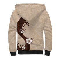 Polynesia Hibiscus Sherpa Hoodie Cameo Curve Motif - Polynesian Pride