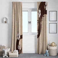 Polynesia Hibiscus Window Curtain Cameo Curve Motif - Polynesian Pride