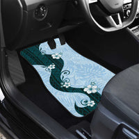 Polynesia Hibiscus Car Mats Sky Blue Curve Motif - Polynesian Pride