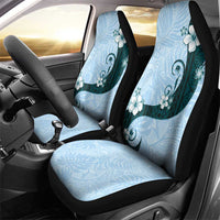Polynesia Hibiscus Car Seat Cover Sky Blue Curve Motif - Polynesian Pride